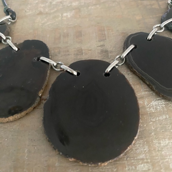 J.Jill Agate Necklace , 16 “ with extender, on a black cord - Picture 2 of 2